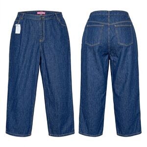 Woman Within 20WP Jeans Plus Size Petite Wide Leg Denim High Rise Cotton NWT